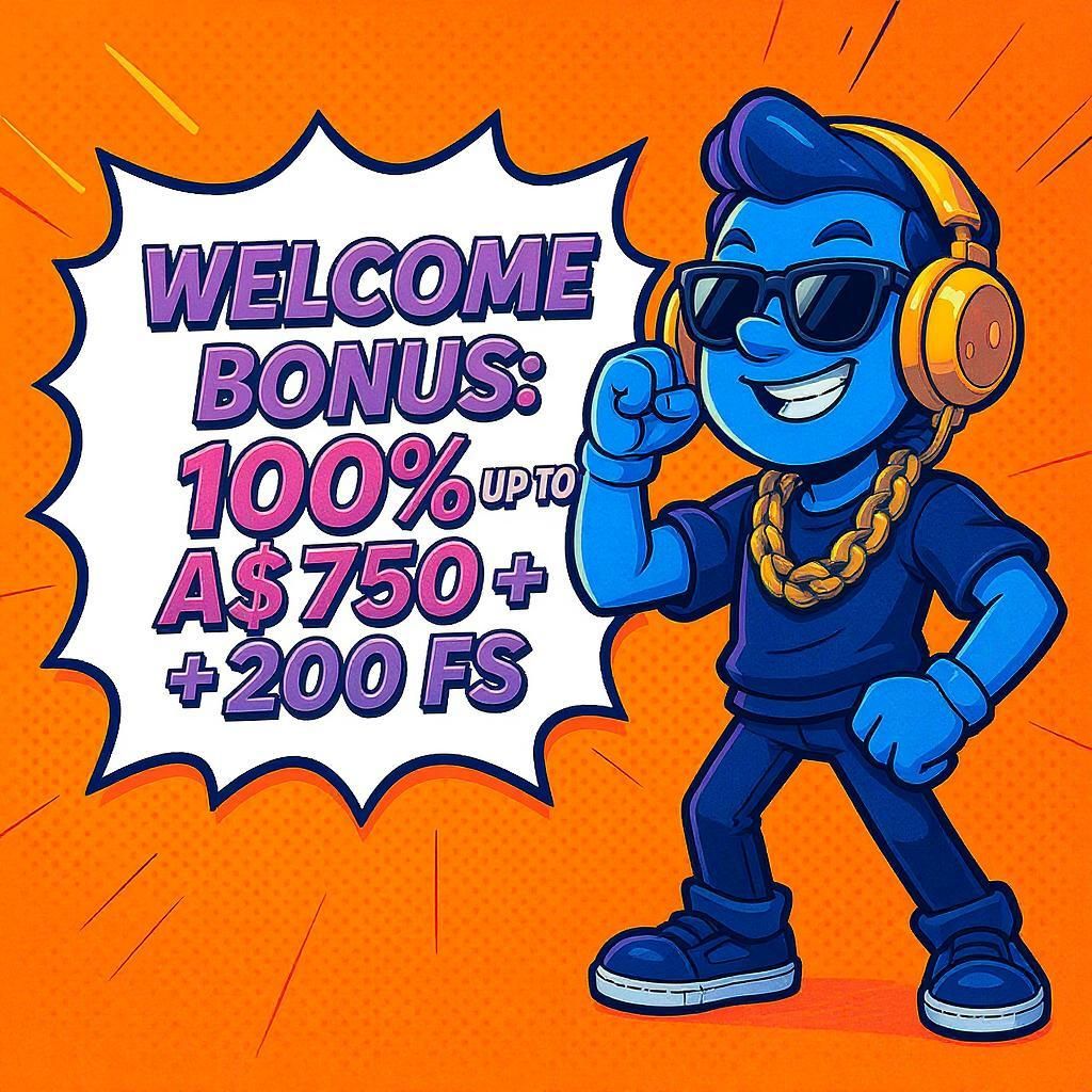 Welcome Bonus: 100% up to A$750 + 200 FS
